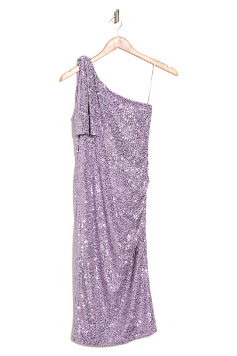 Abby Sequin One-Shoulder Minidress, Alternate, color, LAVENDER FROST