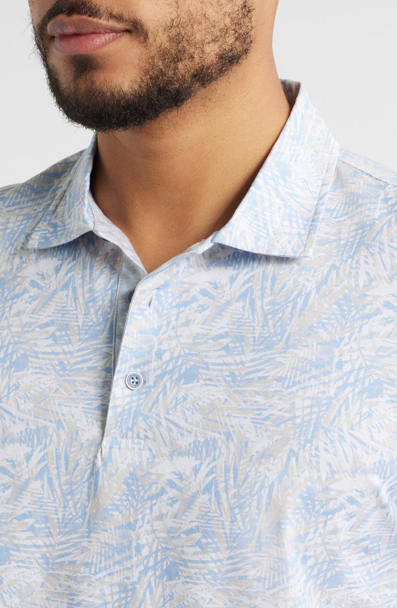 Bugatchi Vincent OoohCotton<sup>®</sup> Palm Tree Print Polo, Alternate, color, Air Blue