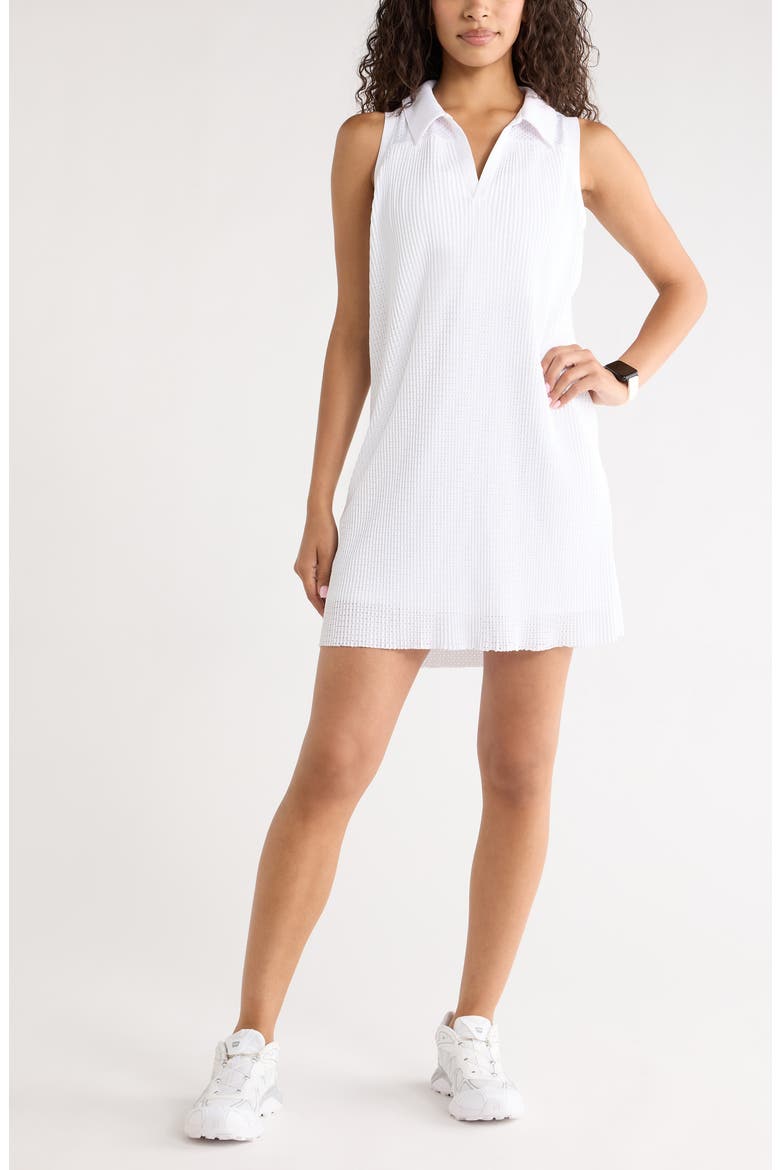 Pleated Mesh Dress, Main, color, WHITE