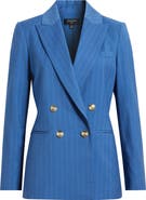 Tahari ASL Pinstripe Double Breasted Blazer