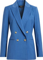 Tahari ASL Pinstripe Double Breasted Blazer