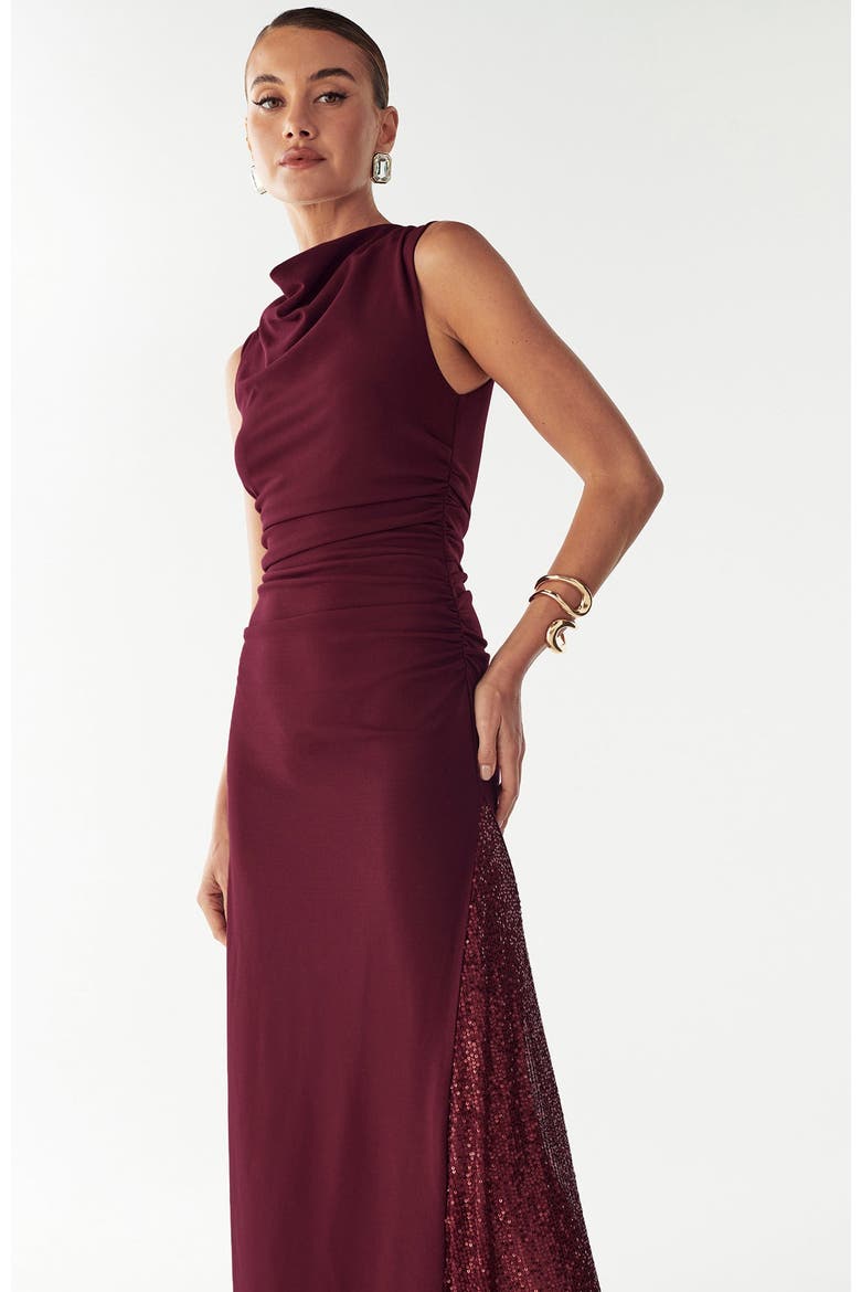 Avena Maxi Dress, Alternate, color, Burgundy