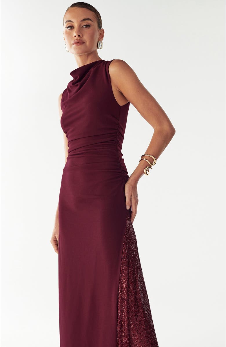 BWLDR Avena Maxi Dress, Alternate, color, Burgundy