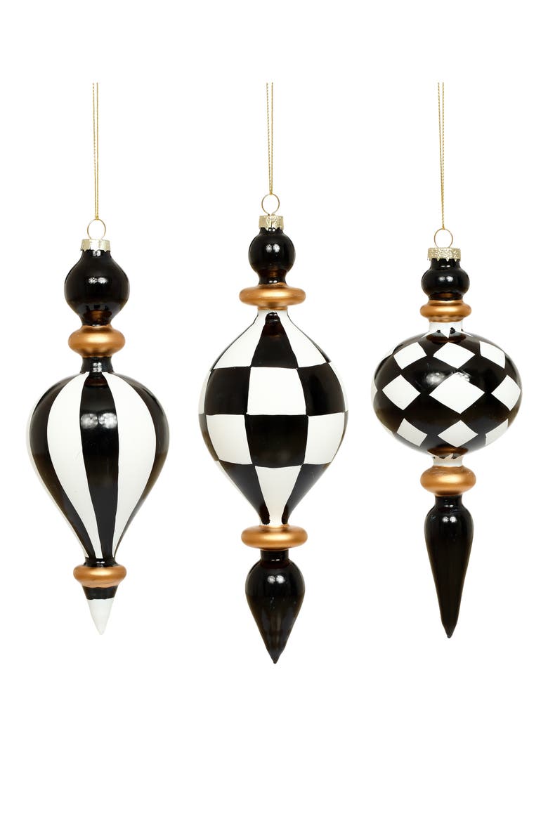 Mark Roberts Classic Stripes Finial, Set of 6, Main, color, Black