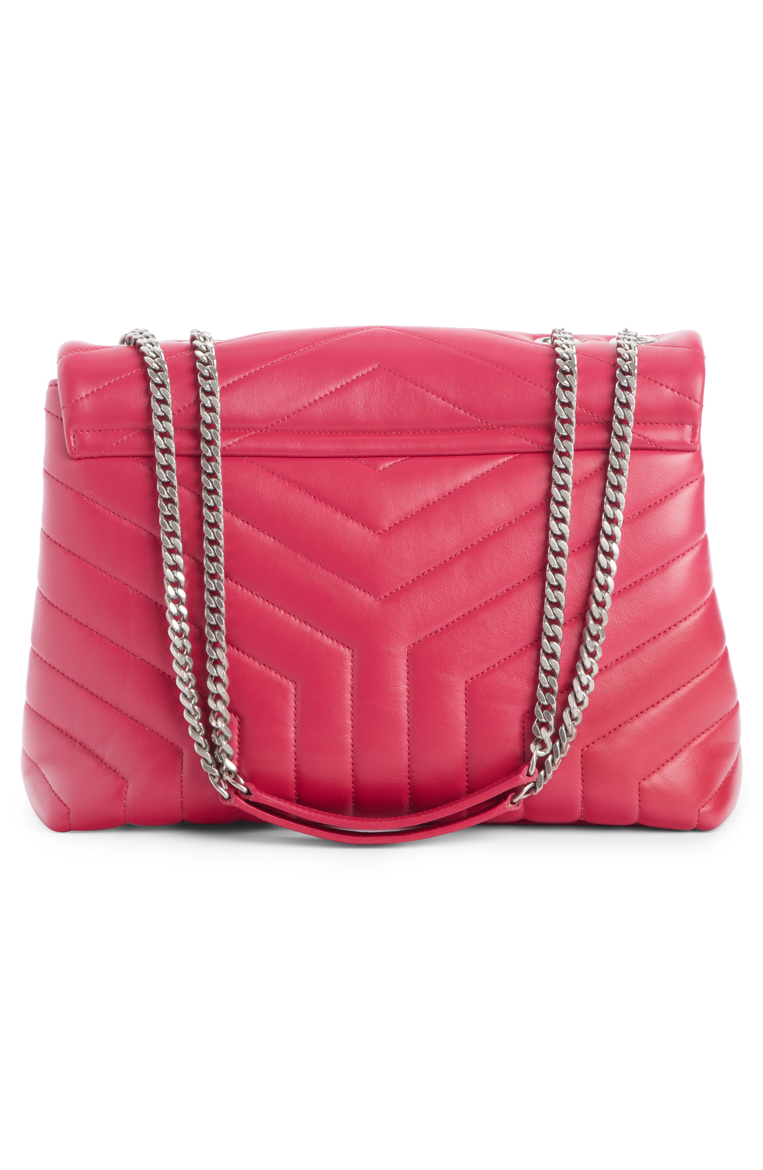 Saint Laurent Medium LouLou Calfskin Leather Shoulder Bag, Alternate, color, Freesia/ Freesia