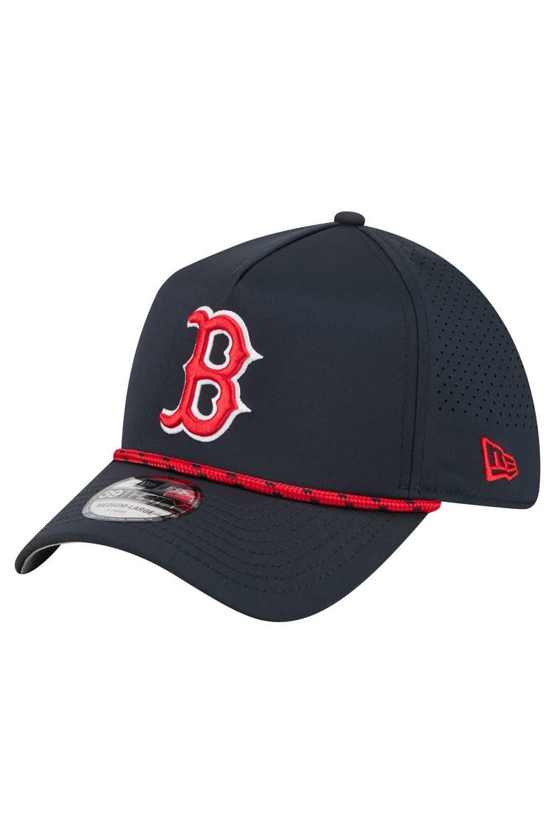 Men's New Era  Navy Boston Red Sox 39THIRTY A-Frame Perforated Flex Hat, Main, color, Navy