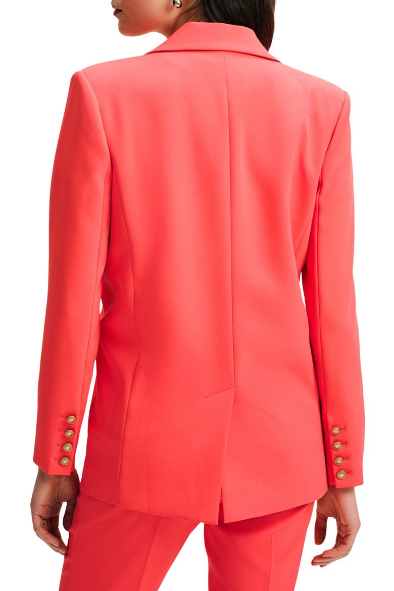 Peak Lapel Blazer with Removable Flower Pin, Alternate, color, RADIANT ROSE