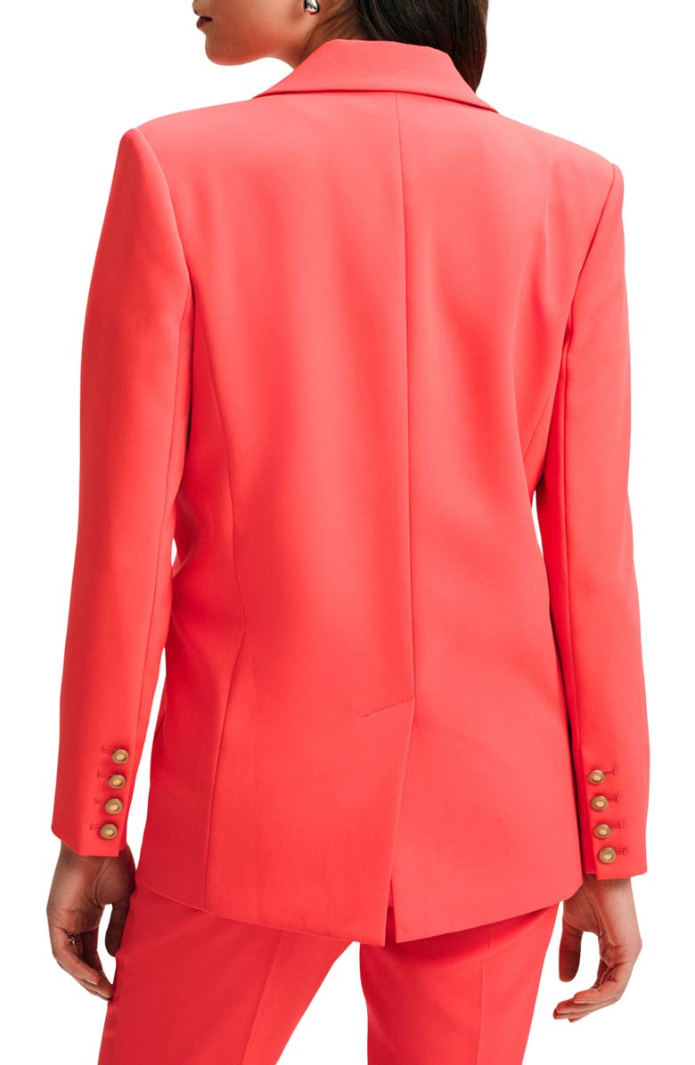 Isaac Mizrahi New York Peak Lapel Blazer with Removable Flower Pin, Alternate, color, Radiant Rose