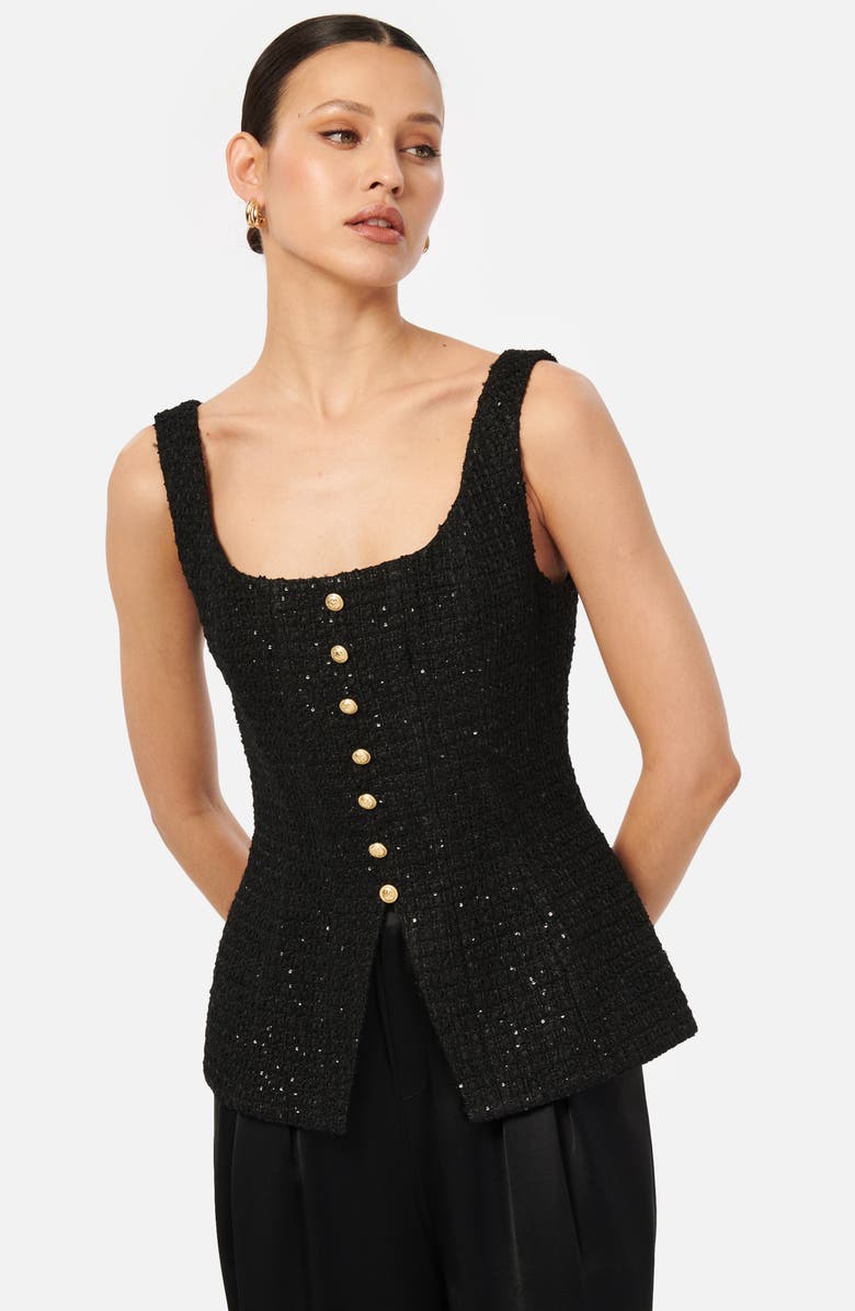 CAMI NYC Rosita Button Front Tweed Tank Top, Alternate, color, 