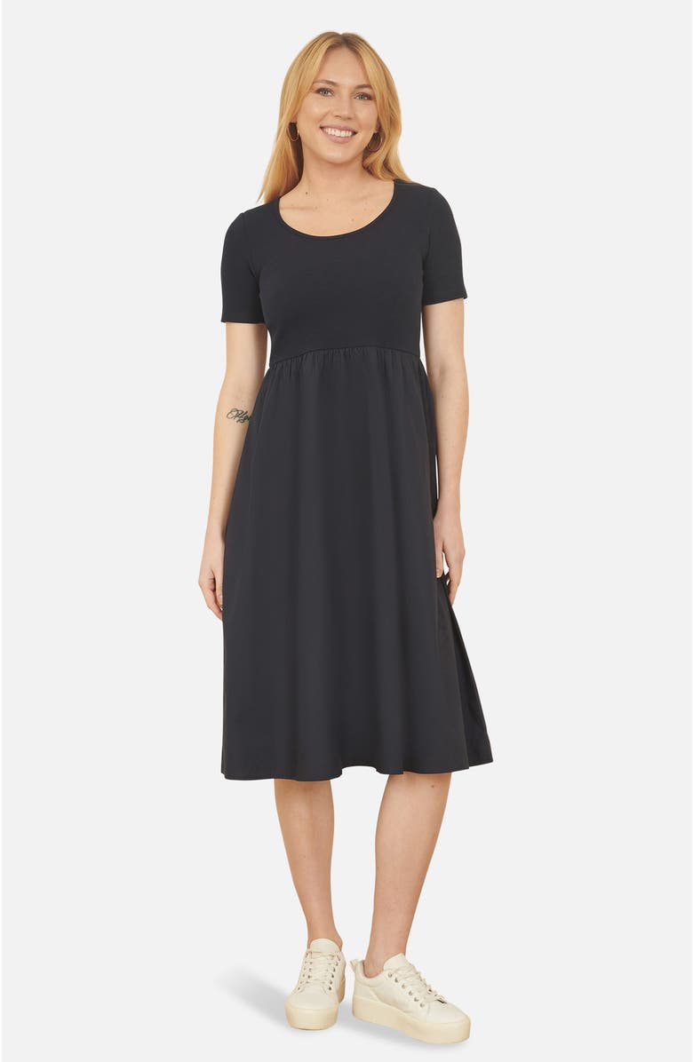 Yumi Jersey Top And Cotton Midi Dress, Main, color, Navy