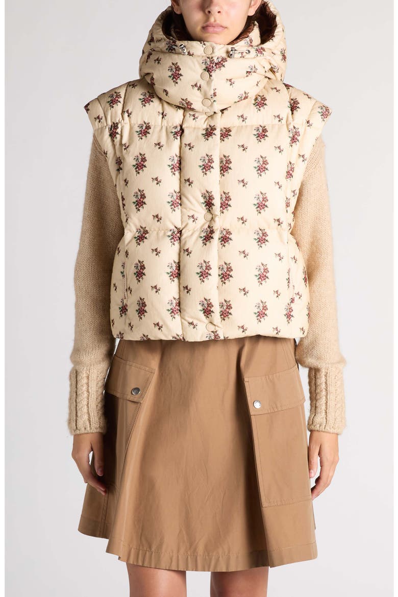 Torcol Down Puffer Jacket, Alternate, color, CREAM FLOWERS