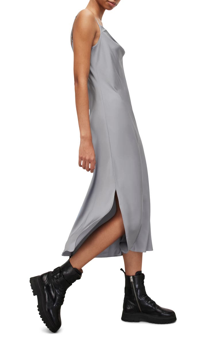 AllSaints Hadley Satin Slipdress, Alternate, color,