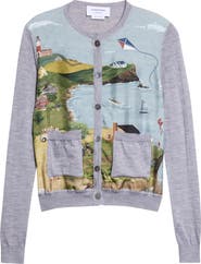 Thom Browne Nantucket Scenic Jersey Stitch Cardigan