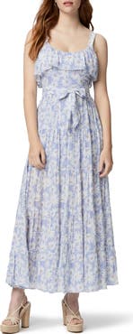 PAIGE Tecin Floral Ruffle Maxi Dress
