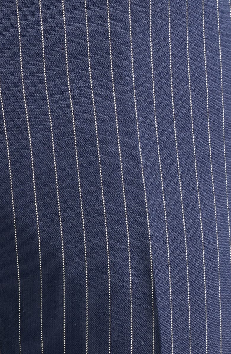 Zanella Noah Pinstripe Wool Blend Dress Pants, Alternate, color, Navy