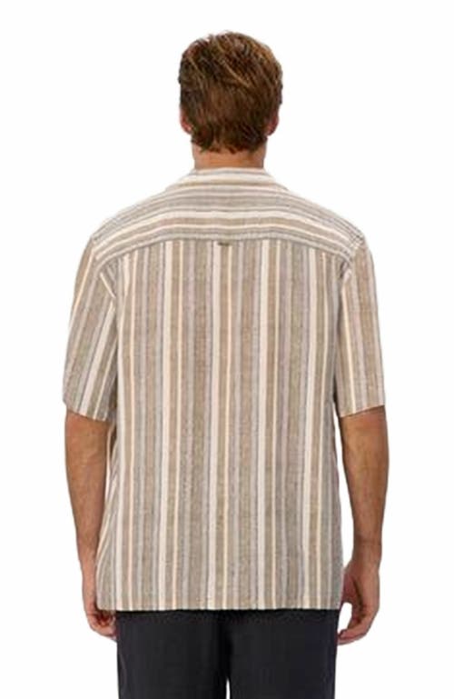 Industrie Australia The Livorno Short Sleeve Linen Shirt In Gray