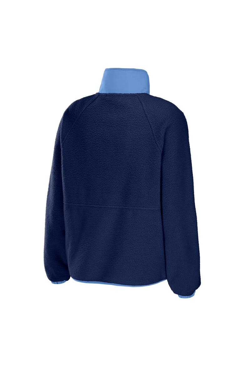 Women's WEAR by Erin Andrews Navy Tennessee Titans Polar Fleece Raglan Full-Snap Jacket, Alternate, color, Navy