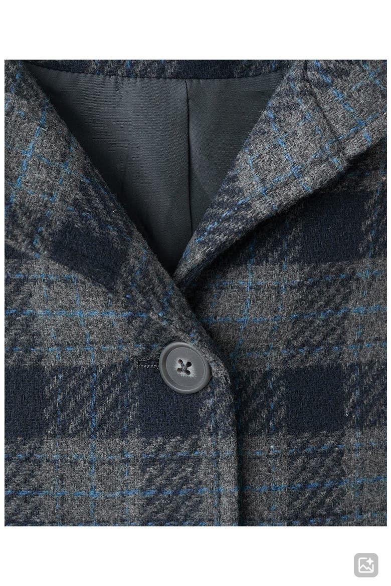 Plaid Hooded Coat, Alternate, color, NAVY