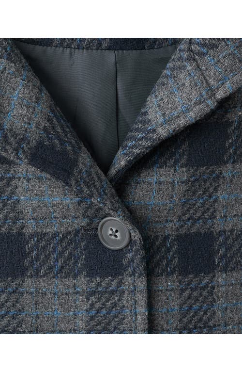 Mango Teen Plaid Hooded Coat In Gray