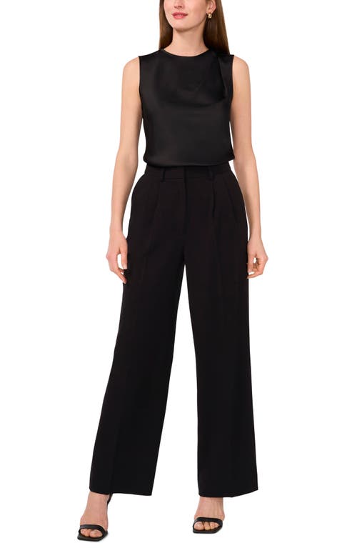 Halogen ® Single Pleat Sleeveless Satin Shell In Black