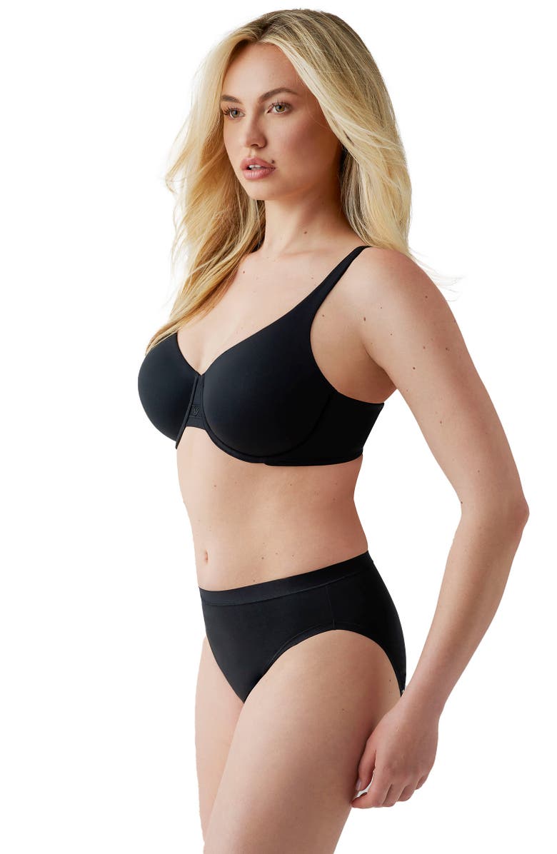 Wacoal Ever Flexing Underwire Bra, Alternate, color, Black