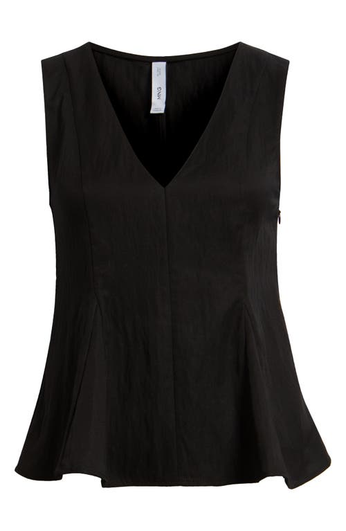 Mango Sleeveless Peplum Top In Black