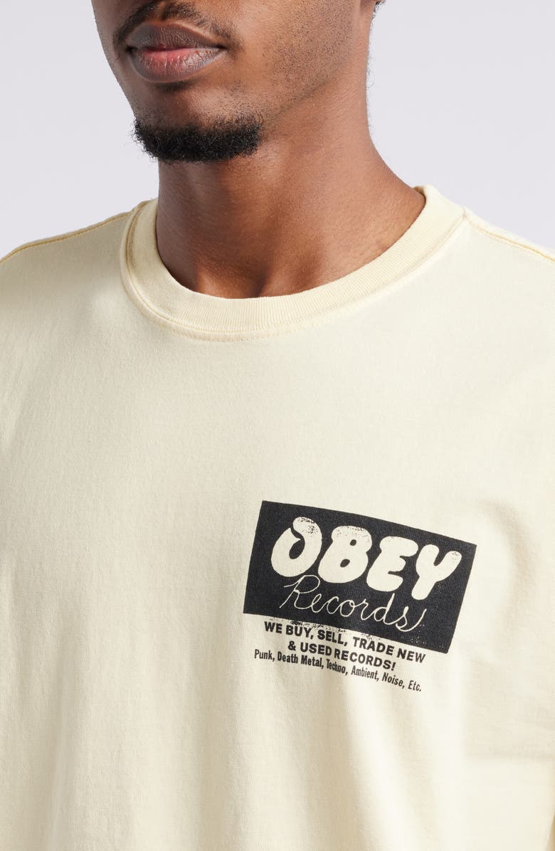 Obey Records Buy, Sell, Trade Graphic T-Shirt, Alternate, color, 
