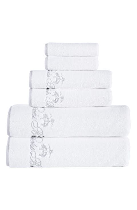 Six-Piece Contrast Frame Cotton Towel Set