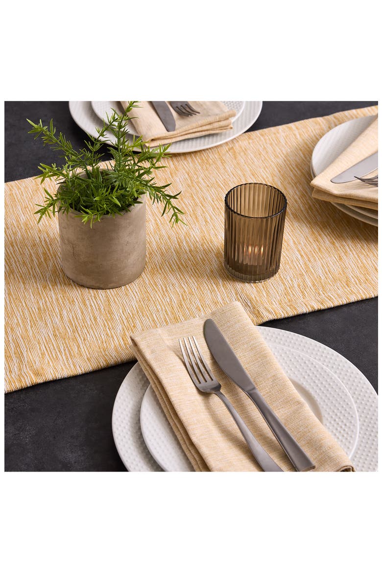 Dandelion Space Dyed Cotton Table Runner, Alternate, color, YELLOW