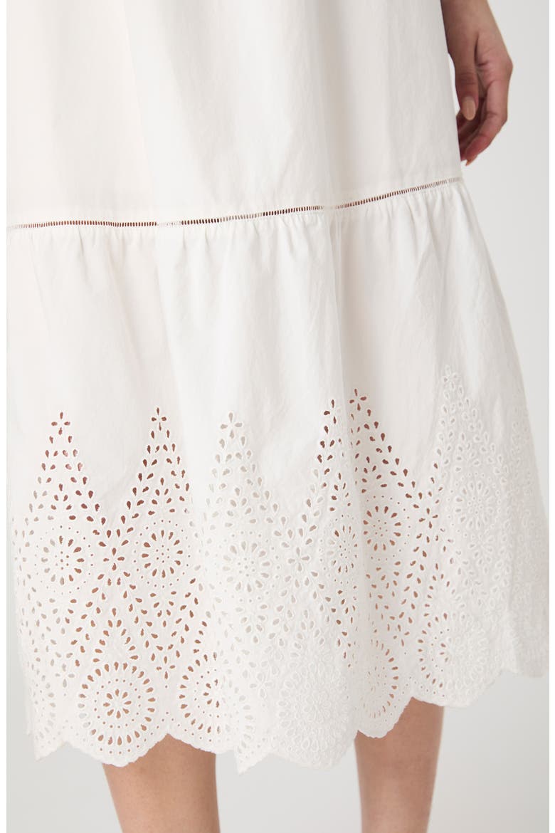 Square Neck Cotton Midi Dress, Alternate, color, SUMMER WHITE