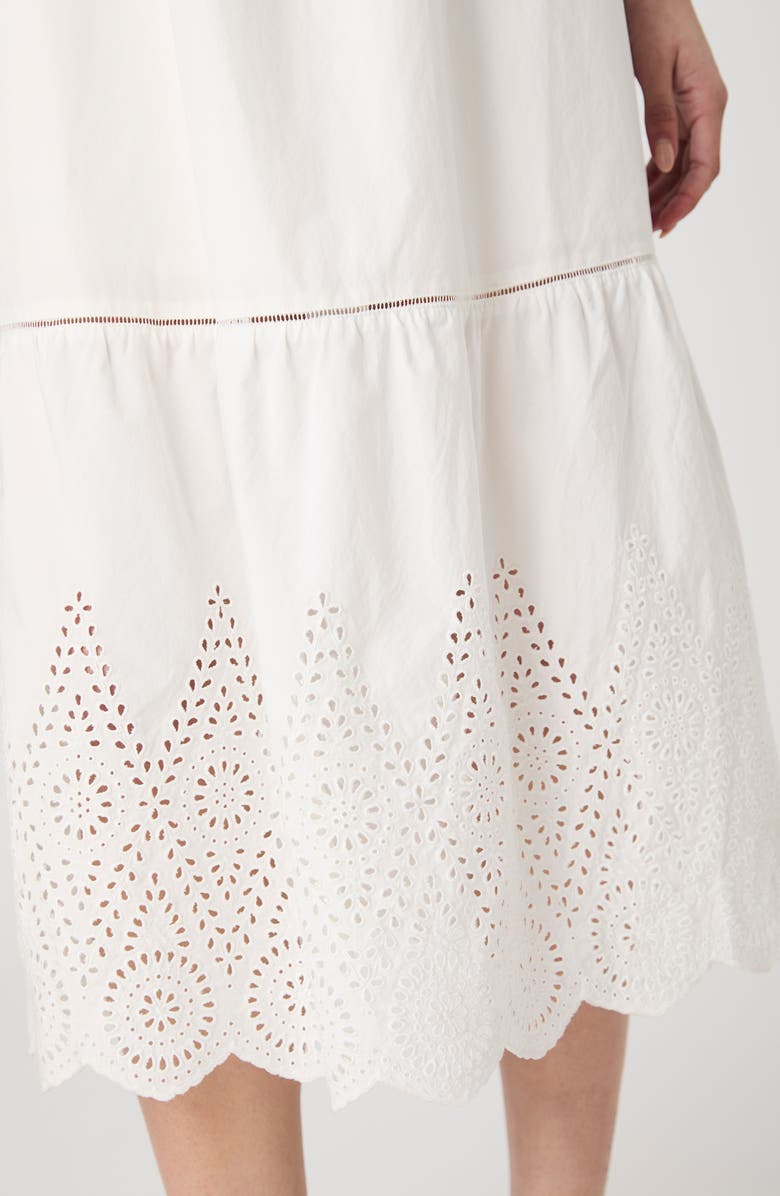 French Connection Square Neck Cotton Midi Dress, Alternate, color, Summer White