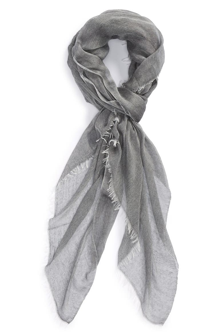 Modal Silk Blend Scarf, Main, color, BLACK/ IVORY
