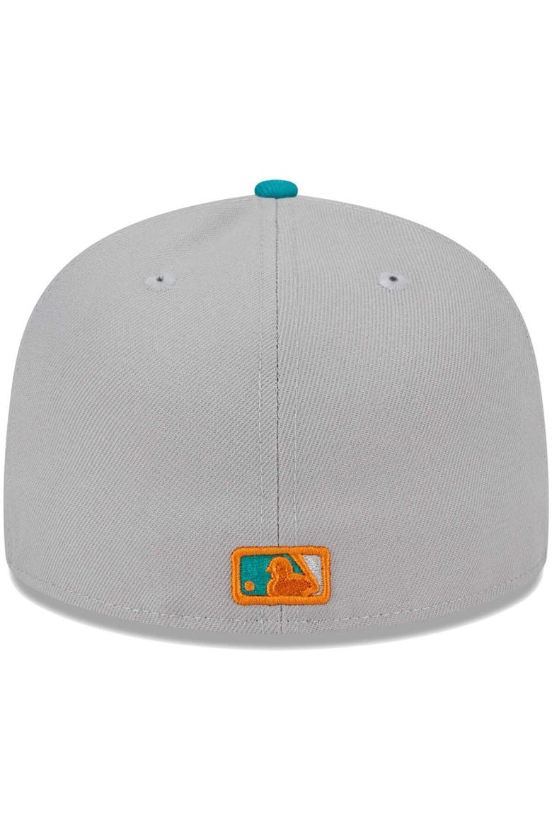 Men's New Era Gray/Teal Los Angeles Dodgers  59FIFTY Fitted Hat, Alternate, color, Gray