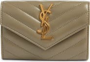 Saint Laurent Small Matelassé Leather Envelope Wallet