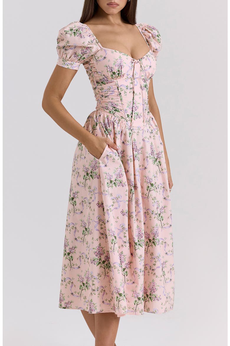Lulabell Puff Sleeve Midi Dress, Alternate, color, PRINT