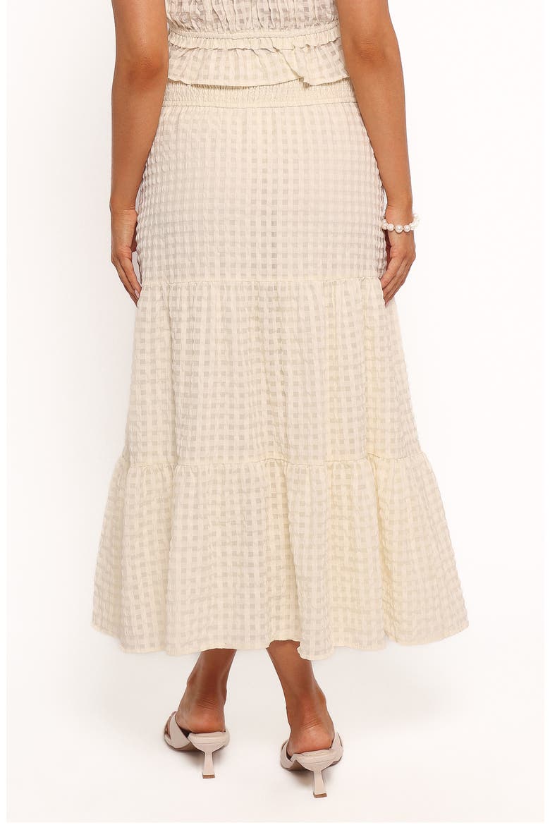 Farica Seersucker Gingham Midi Skirt, Alternate, color, CREAM