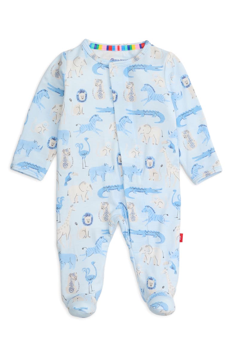 Magnetic Me Jungle Jazz Print Footie, Main, color, 