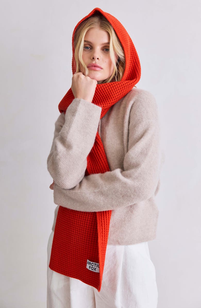 Arctic Fox & Co The Recycled Bottle Hooded Scarf, Alternate, color, Sunkissed Coral