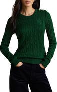 Lauren Ralph Lauren Button Trim Cable Knit Sweater