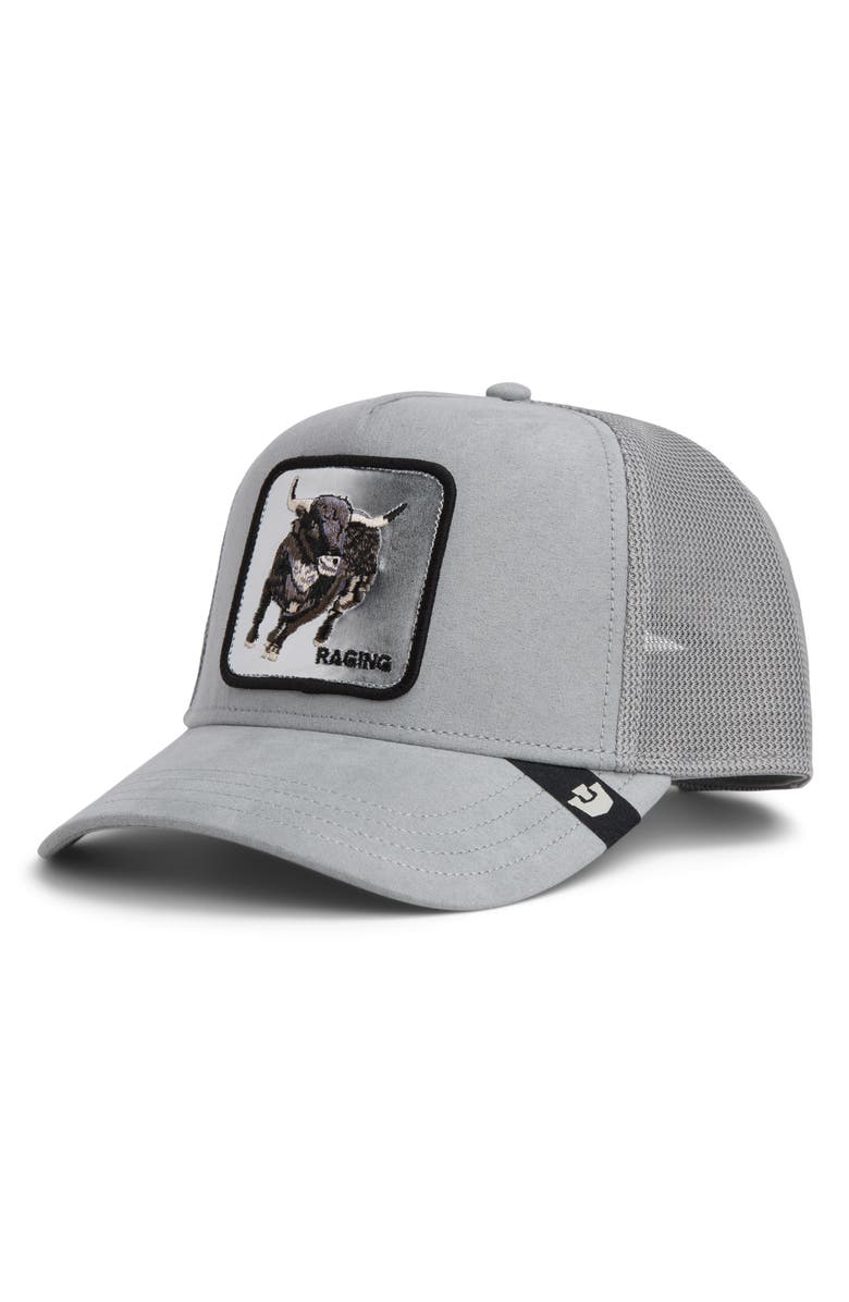 Goorin Bros. Silver Bull Patch Snapback Trucker Hat, Main, color, Gloss