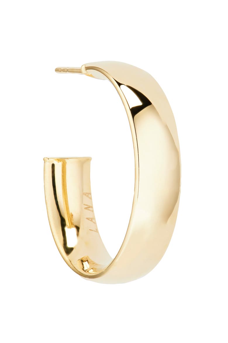 14K Gold Curved Hoop Earrings, Alternate, color, YELLOW