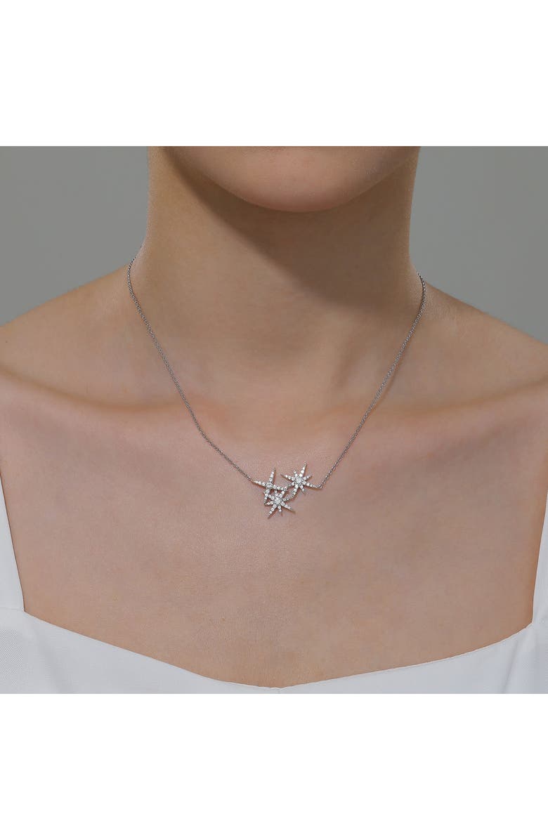 Lafonn Simulated Diamond Star Cluster Pendant Necklace, Alternate, color, 