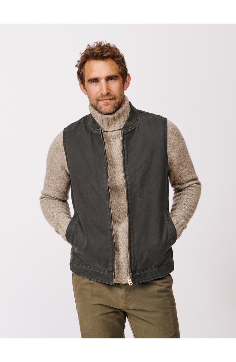 Aubin Duke Canvas Gilet Vest, Main, color, Washed Black