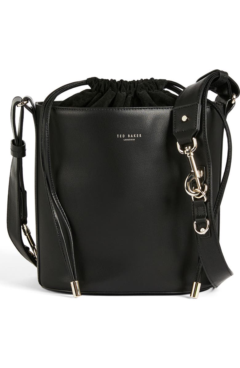 Ted Baker London Equesa Equestrian Bucklet Leather Bucket Bag, Main, color,