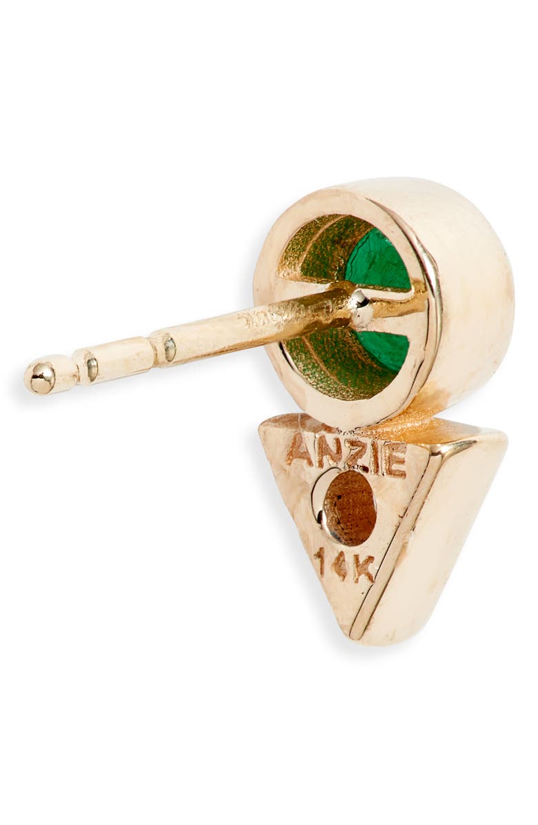 Anzie Cléo Emerald & Diamond Stud Earrings, Alternate, color, Yellow Gold/ Emerald