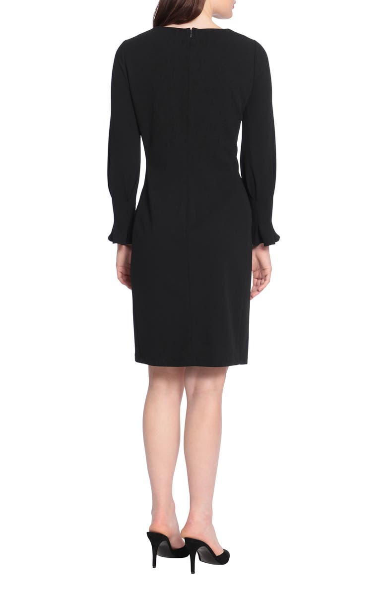 Donna Morgan Pleated Long Sleeve Sheath Dress, Alternate, color,