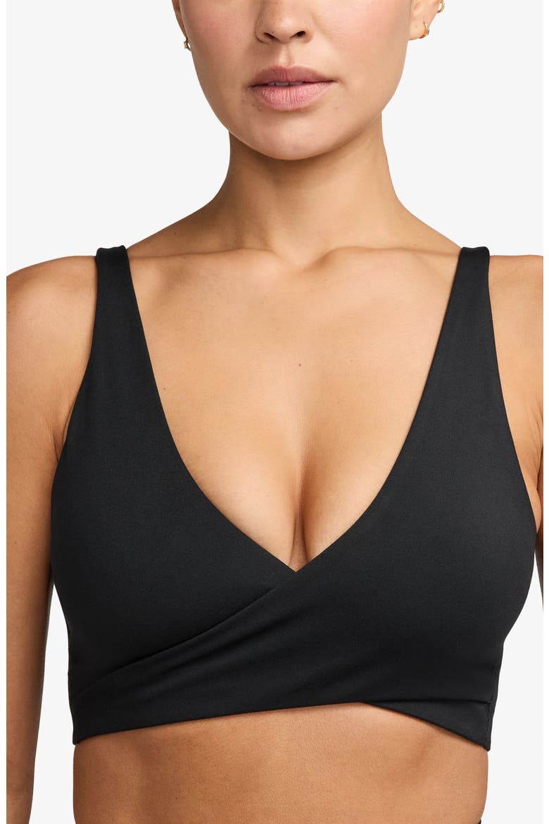Capsule Crossover Dri-FIT Light Support Padded Bra, Alternate, color, BLACK/ DK SMOKE GREY