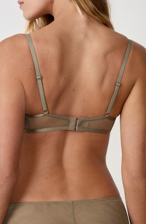 Etam Amaryllis Embroidered Underwire Demi Bra In Brown