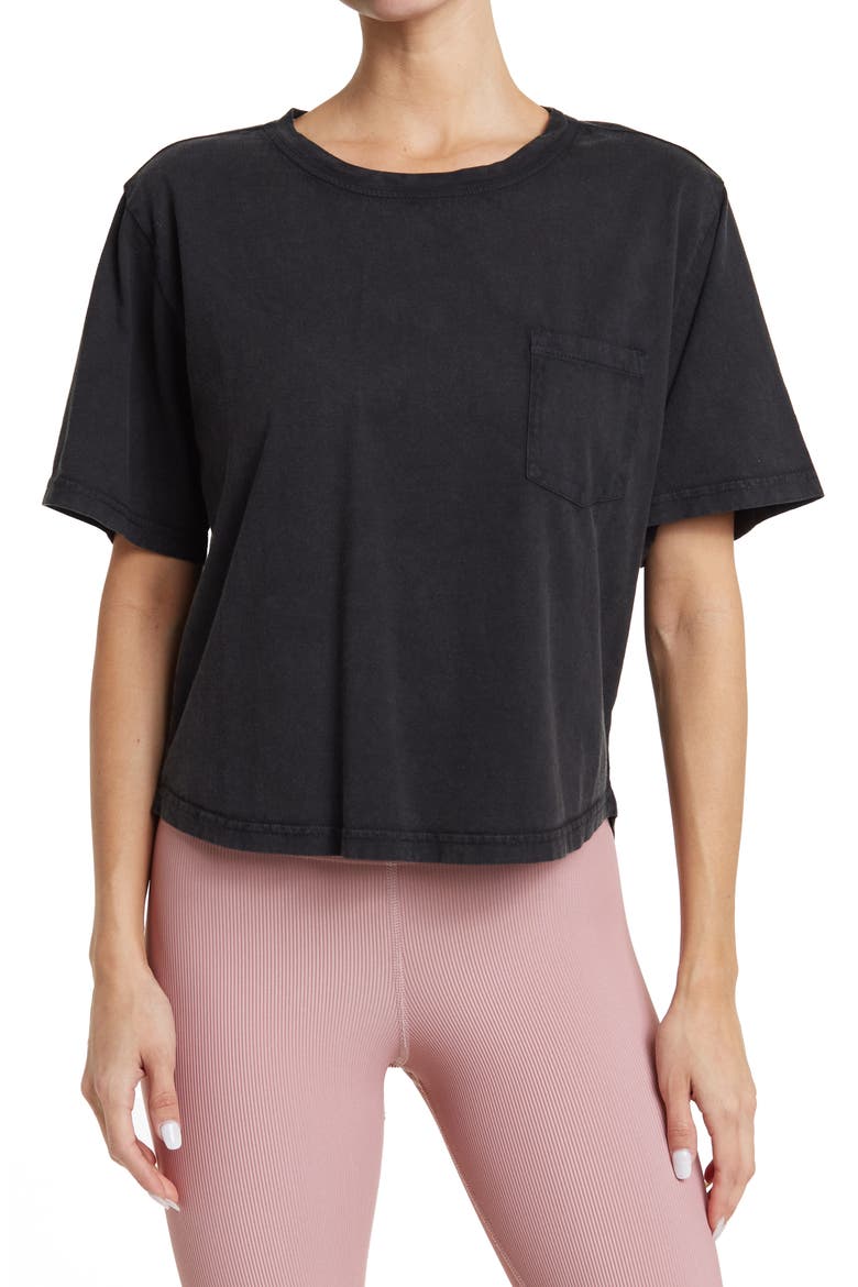 Fade In Washed Short Sleeve Studio Tee, Main, color, BLACK