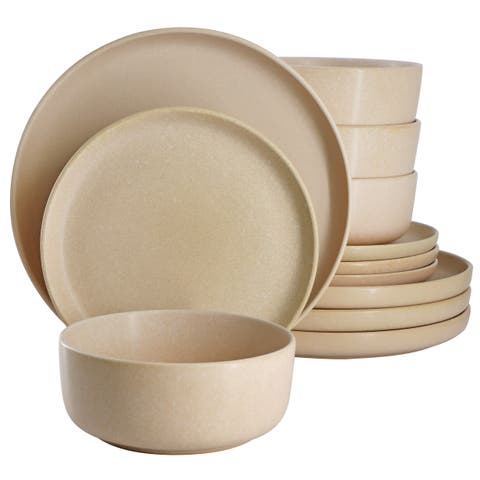 Bryant Park 12 Piece Reactive Stoneware Dinnerware Set